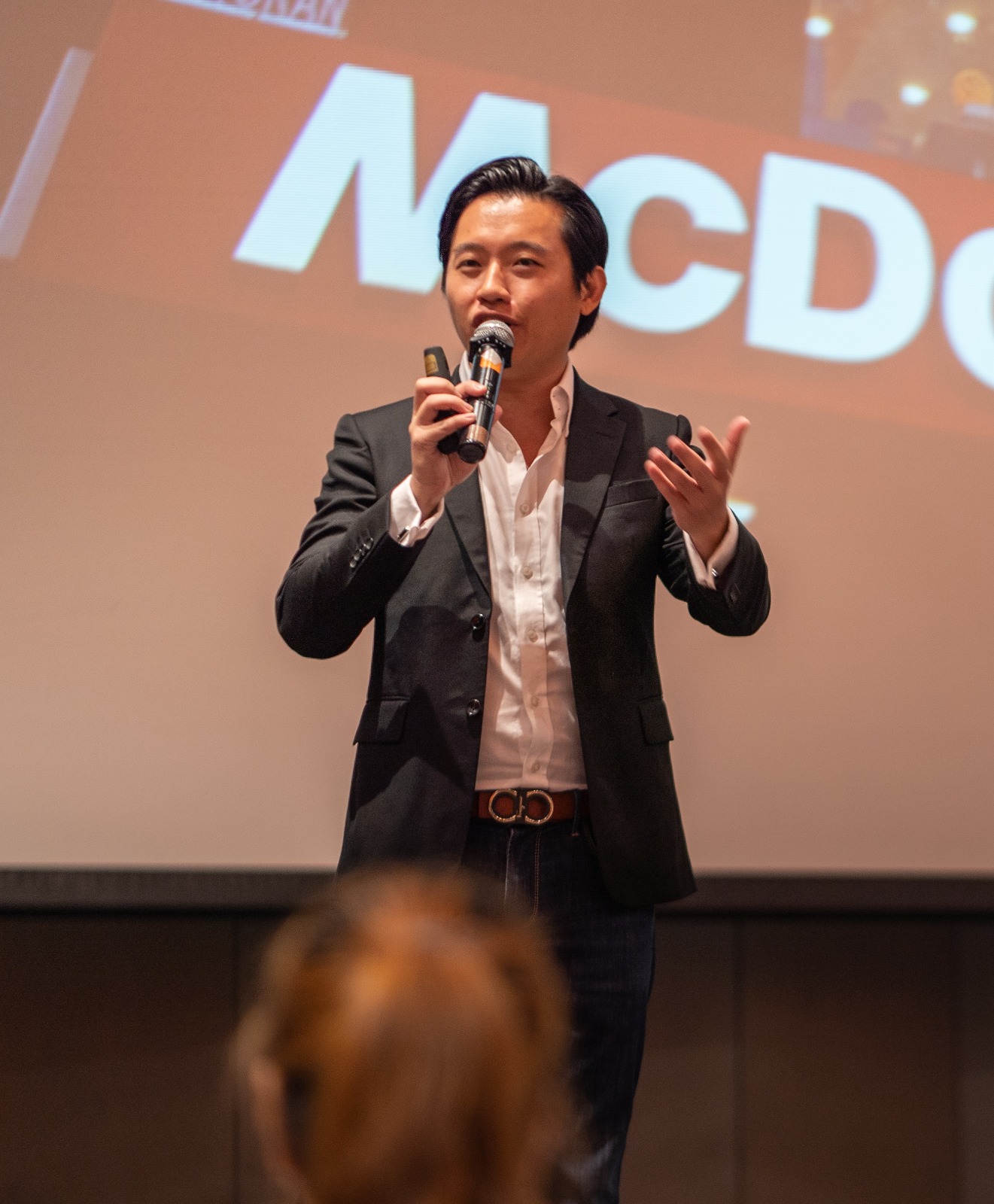 Ezekiel speaking on stage